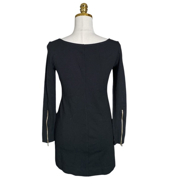 THEORY | Women’s Pryor Kalion Zipper Sleeve Shift Mini Dress Solid Black Size M - Picture 5 of 8